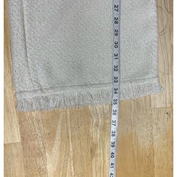 Something Navy Tweed Frayed Wide Leg Pants Ivory Coastal Bridal Chic Casual 2 - Picture 13 of 14